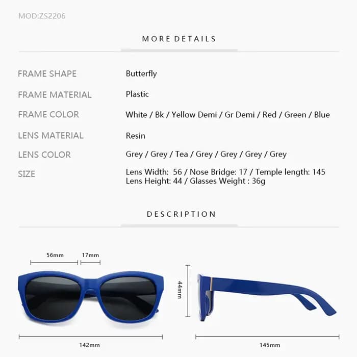 ZENOTTIC papillon femmes surdimensionné lunettes de soleil polarisées Vintage nuances Protection UV 