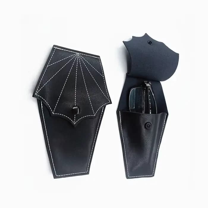 Étui à lunettes gothique cercueil, accessoires gothiques, porte-lunettes de soleil, chauve-souris de