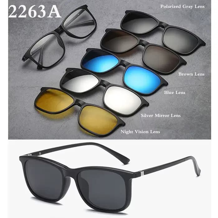 Belmon monture de lunettes hommes femmes avec 5 pièces pince sur lunettes de soleil polarisées lunet