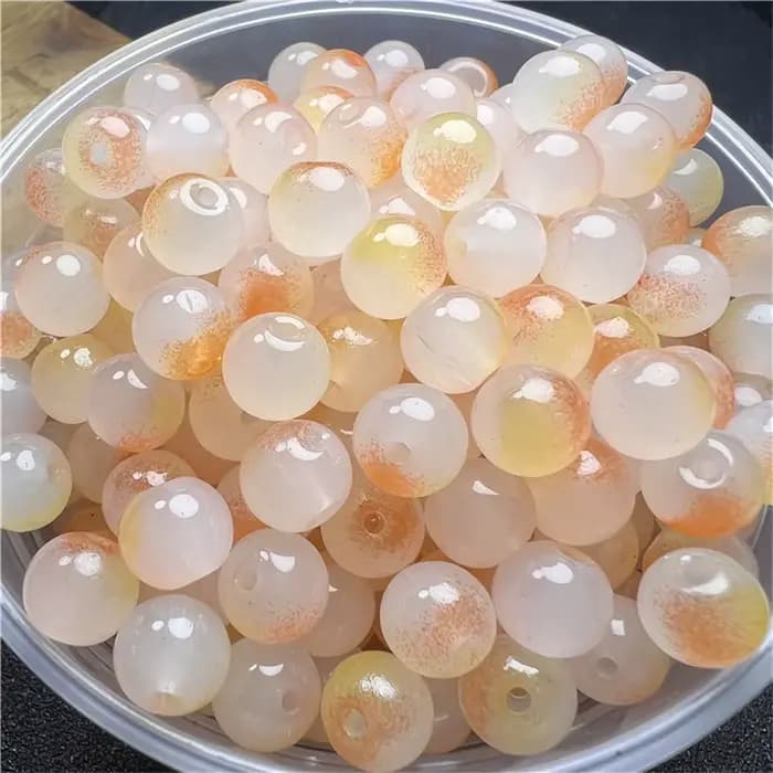 Perles de verre multicolores de 8mm, belles perles multicolores faites à la main, bijoux, accessoire