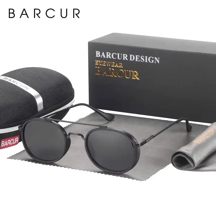 BARCUR Design lunettes De soleil rondes pour hommes femmes Retre lunettes De soleil classique access