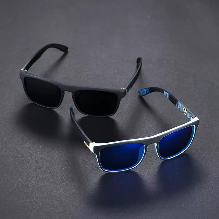 Lunettes de soleil polarisées carrées, 2 pièces, Anti-éblouissement, pour fête d'été, vacances, voya