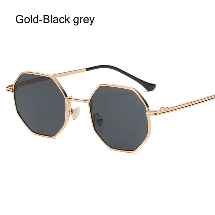 Lunettes de soleil polygonales en métal pour femmes, Design de marque, rétro, tendance classique, lu