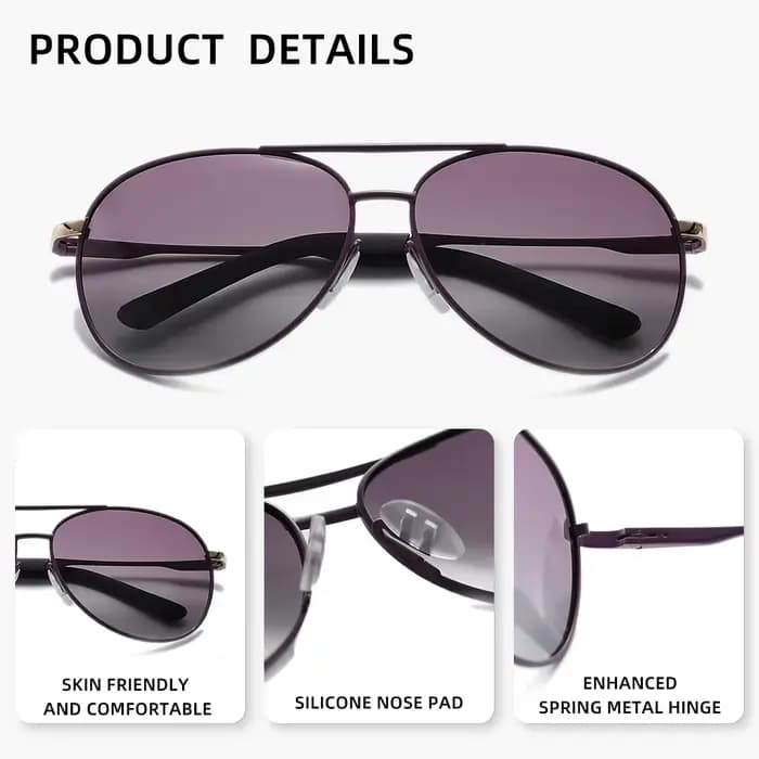 Lunettes de soleil polarisées tendance pour hommes, monture en alliage UV400, pour la pêche en plein