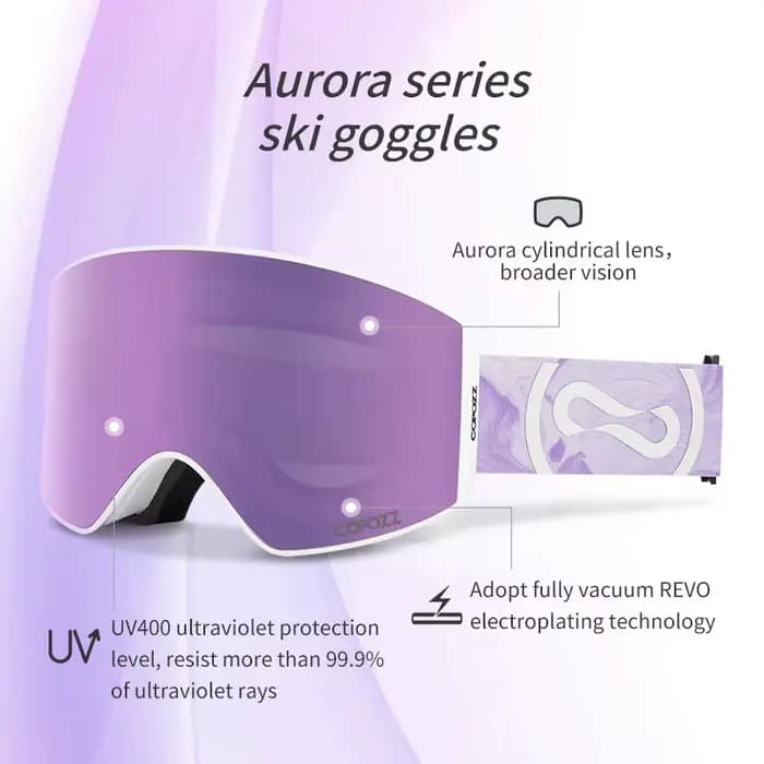 COPOZZ lunettes de Ski professionnelles magnétiques Protection UV400 lunettes de Ski Anti-buée pour 