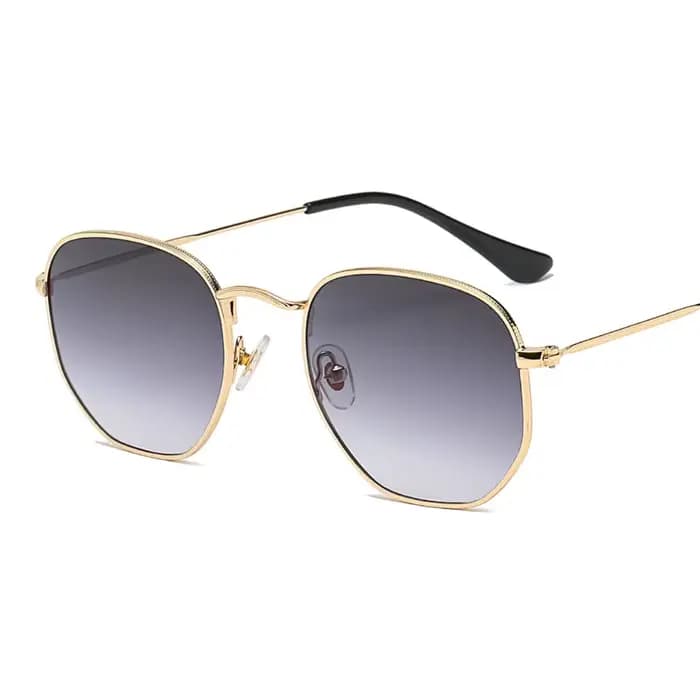 Hommes lunettes de soleil hexagone lunettes de soleil nouvelles femmes cadre en métal lunettes de pê