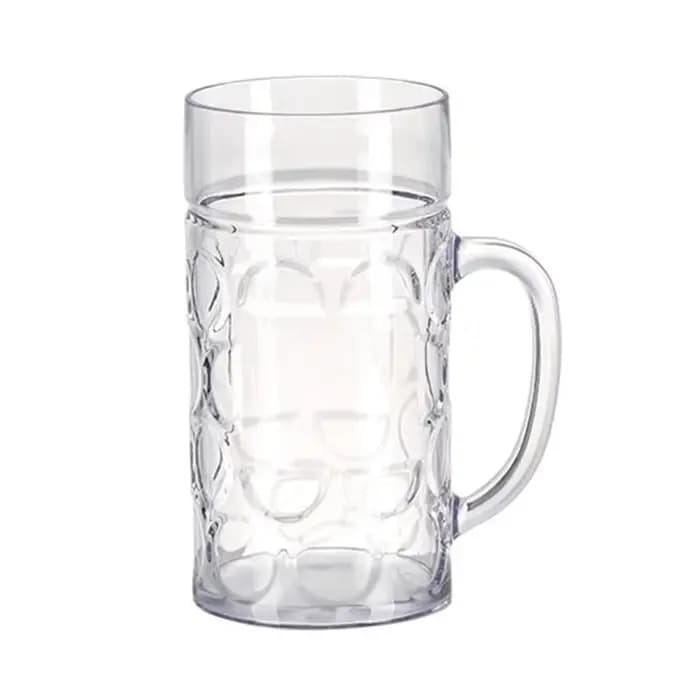 Chope à bière en plastique avec poignée, verres à boire incassables, gobelets à eau pour intérieur e