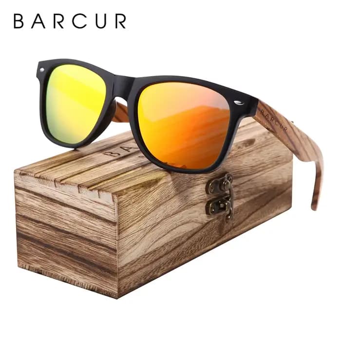 Lunettes de soleil polarisées en bois zèbre pour hommes, faites à la main, monture en bois vintage, 