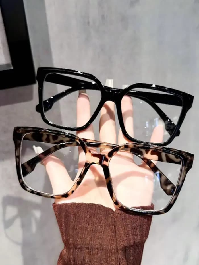 Lunettes géométriques élégantes, simples et élégantes avec lentilles transparentes, adaptées à la le