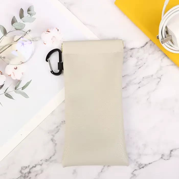 Sac à lunettes en PU souple, étui pour lunettes de soleil, sac de transport, pochette à lunettes fer