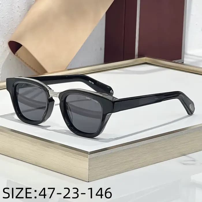 Lunettes de soleil ovales de luxe faites à la main JULIES 10th, en cristal vert, monture épaisse en 
