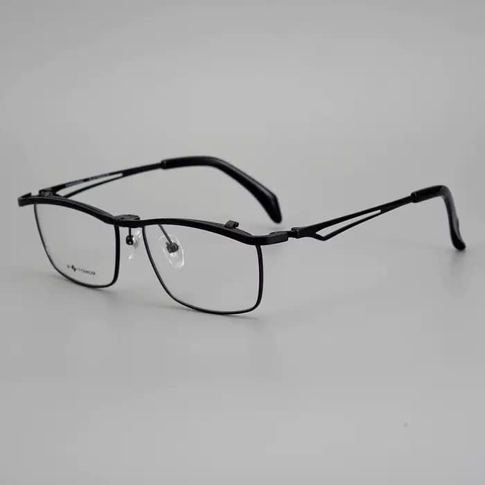 Lunettes de myopie en titane pur IP pour hommes, lunettes carrées rabattables, lunettes hypermétrope