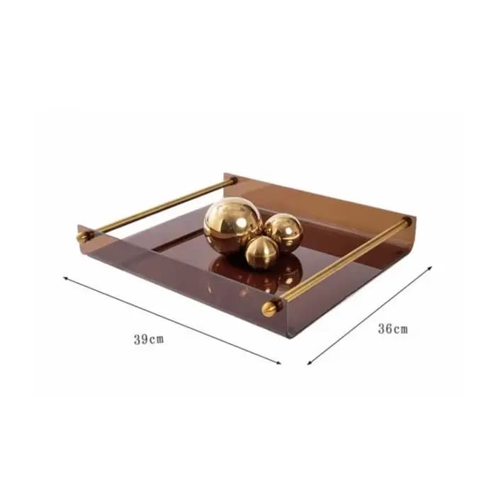 Plateau carré en verre transparent pour fruits, récipient de rangement de bureau, plat à fruits, com