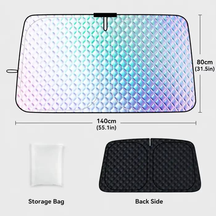 Pare-soleil pliable pour pare-brise, 5 couches, réfléchissant au laser, protection UV, protection co