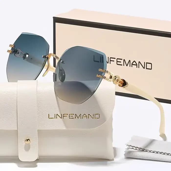 LINFEMAND mode géométrie léger sans cadre lunettes décoratives UV400 femmes fête danse Surprise Uniq