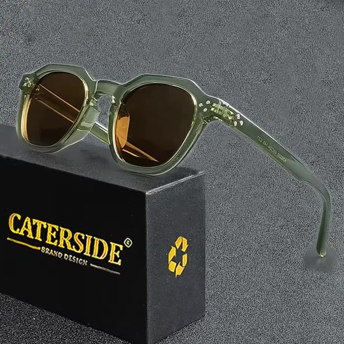 Caterside nouveau rétro polarisé hommes lunettes de soleil carré TR90 cadre femmes lunettes de solei