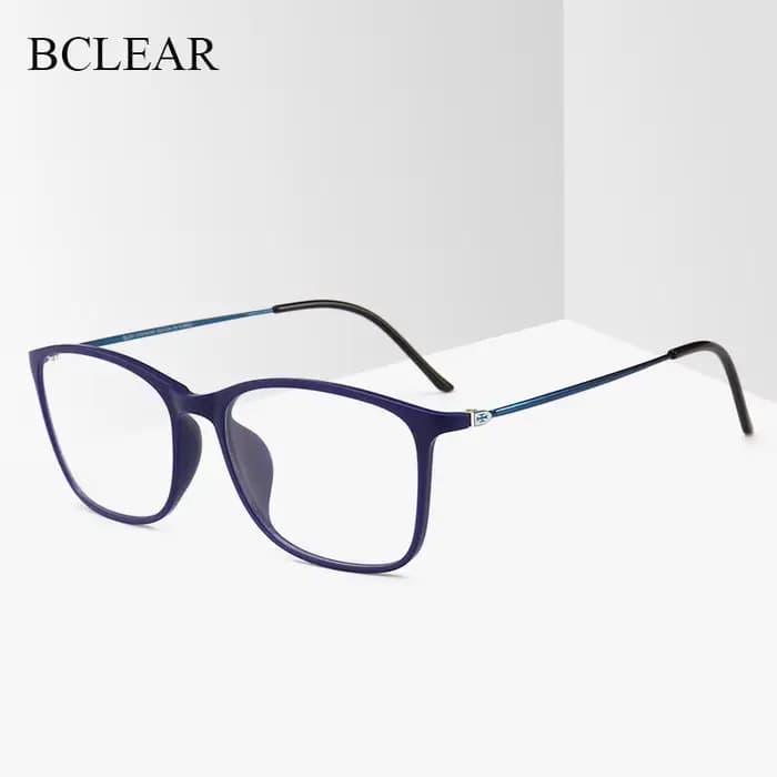 BCLEAR mode TR90 lunettes cadre hommes ou femmes ultraléger unisexe carré plaine verre lunettes mâle