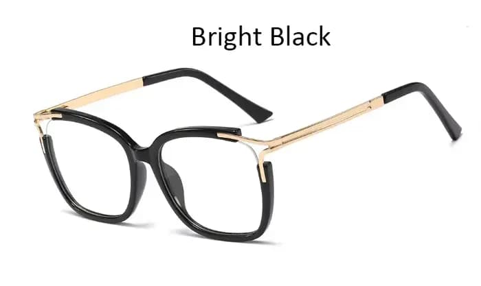 Lunettes de vue carrées pour femmes, lentilles claires, monture optique, marque de luxe, branches en