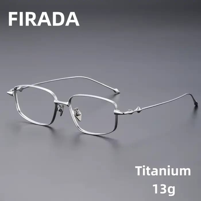 FIRADA nouvelle mode lunettes confortables rétro carré titane lunettes optique Prescription lunettes