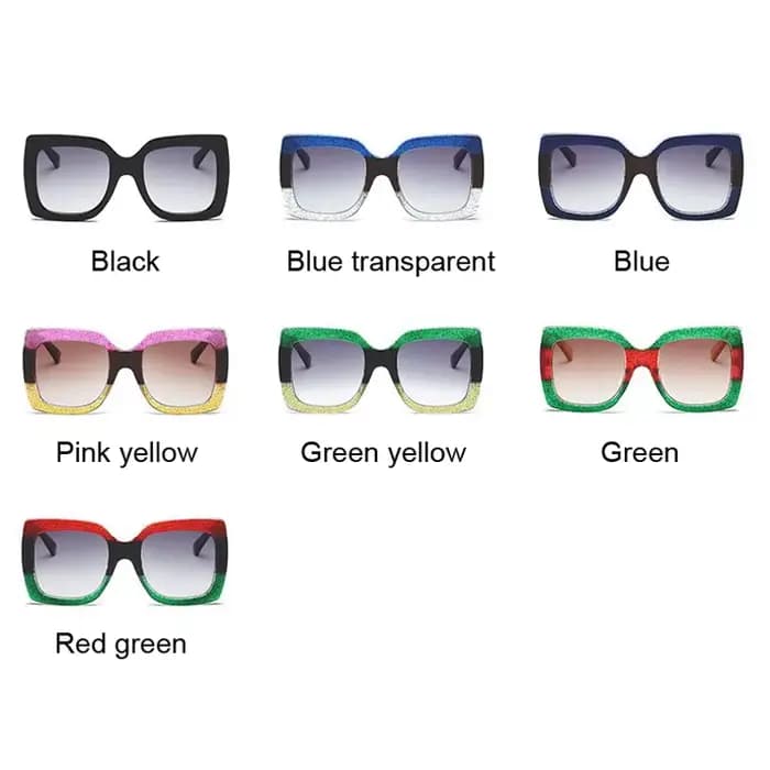 Respzed-Lunettes de soleil carrées pour femmes, verres transparents, trois couleurs, grand cadre, fê