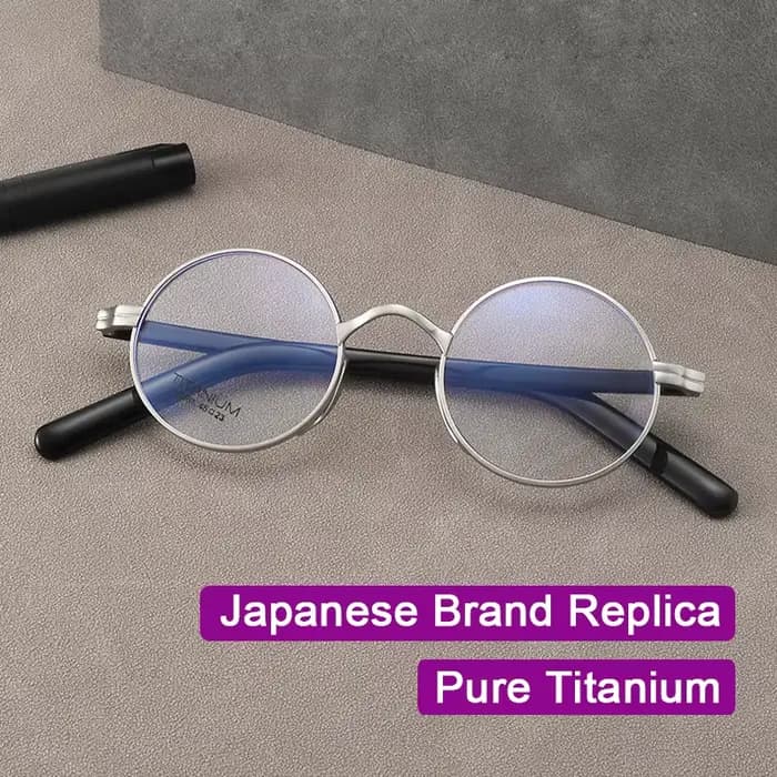 Japon marque Design KMN101 hommes femmes photochromique pur titane cadre rond lunettes faites à la m