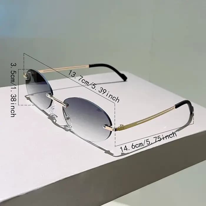 KAMMPT sans monture ovale lunettes de soleil hommes mode dégradé décor nuances femmes 2025 nouveau à