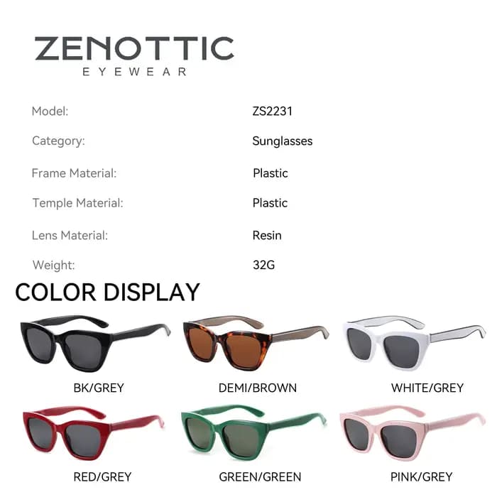 ZENOTTIC-Lunettes de soleil carrées pour femmes, protection UV400, monture optique, lunettes de sole