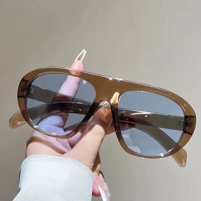 Lunettes de soleil ovales vintage dégradées rouge-bleu pour femmes, nouvelle mode, élégantes, noires