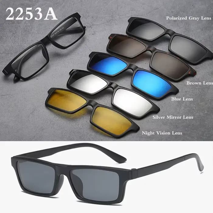 Belmon monture de lunettes hommes femmes avec 5 pièces pince sur lunettes de soleil polarisées lunet