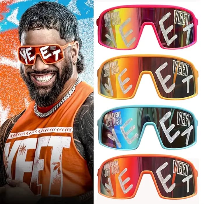 Jey Uso Yeet Lunettes de soleil pour adultes et jeunes, lunettes de sport MAIN EVENT