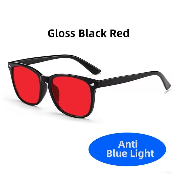 VIVIBEE classique rouge lentille bleu lumière bloquant lunettes carré hommes meilleur sommeil Anti f