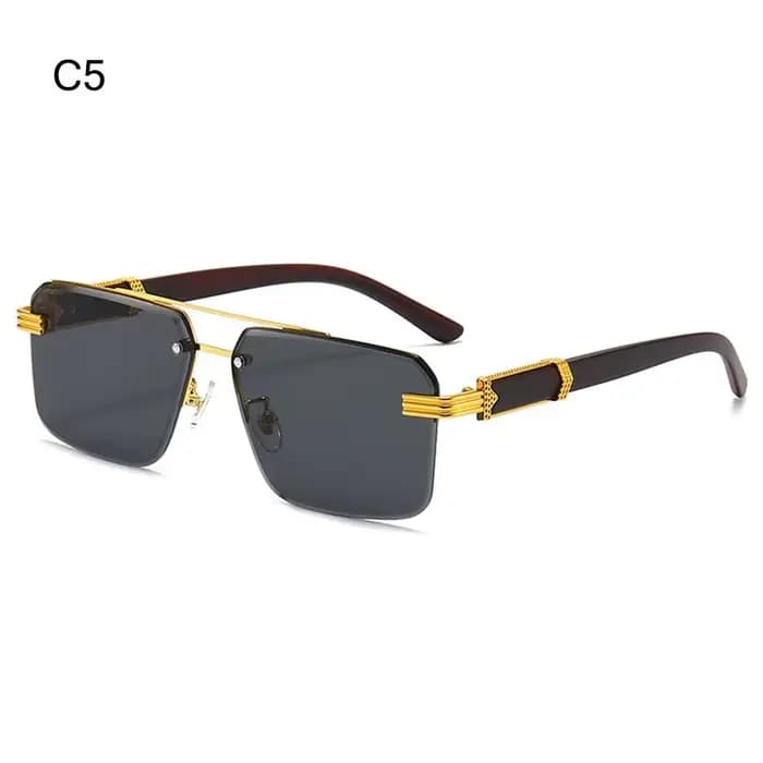 Lunettes de soleil carrées vintage sans monture pour hommes et femmes, lunettes de soleil de luxe sa