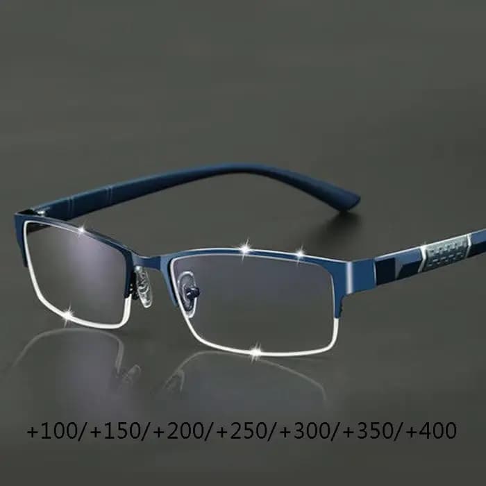 Lunettes de lecture anti-lumière bleue en métal pour hommes, lunettes myopes, lunettes d'affaires, d