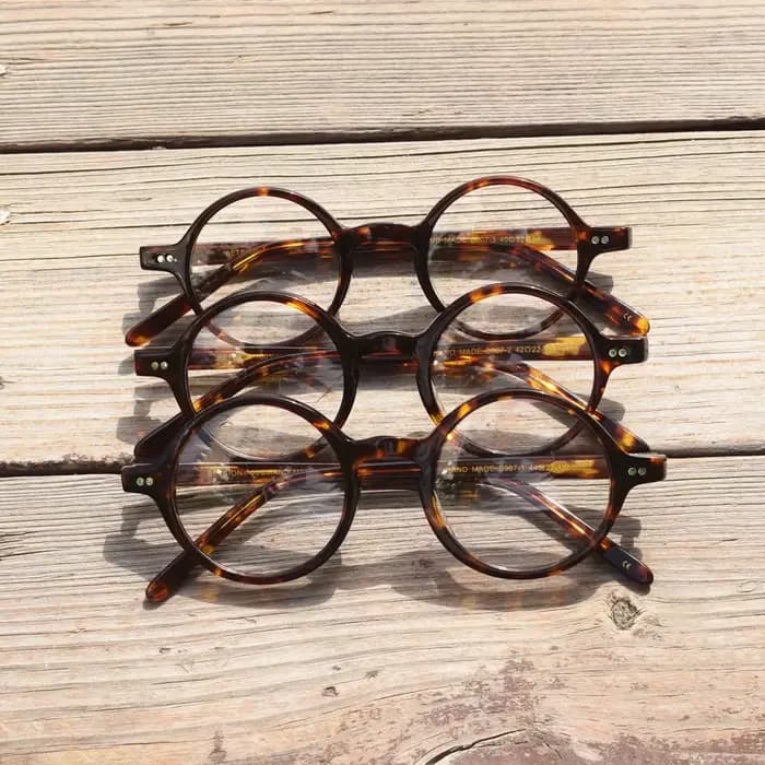 BETSION fait à la main Vintage 40 42 44 rond acétate tortue hommes montures de lunettes pleine jante