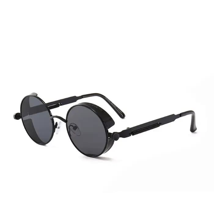 Steampunk mode hommes rétro lunettes de soleil rondes Lunettes de soleil style punk à vapeur en méta