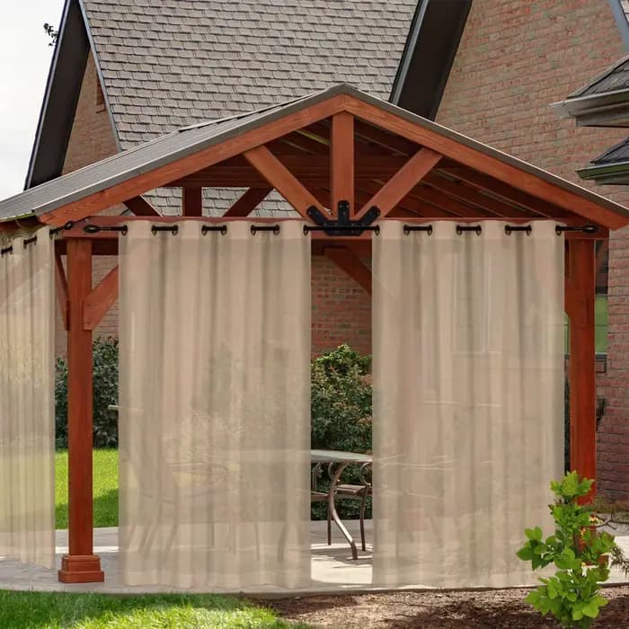 Voilage extérieur imperméable pour terrasse et pavillon, écran de fenêtre translucide, sur mesure, d
