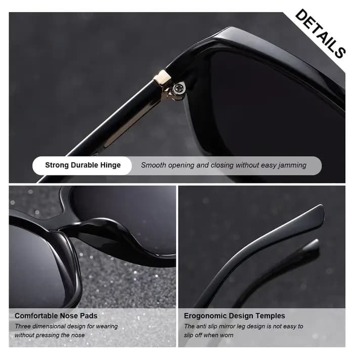 BARCUR-Lunettes de soleil polarisées UVA/B pour femmes, avec grand cadre, elliptique, couleur dégrad