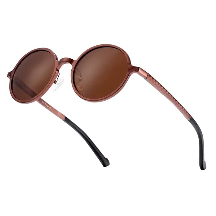 BARCUR-Lunettes de soleil polarisées vintage exquises pour hommes et femmes, monture circulaire en m
