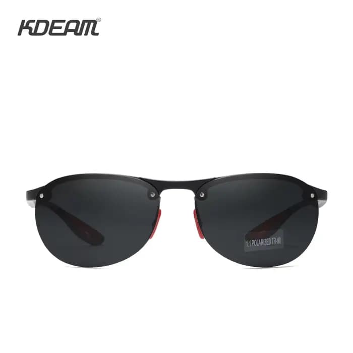 KDEAM – lunettes de soleil ovales sans bords pour hommes, polarisées, monture en matériau TR90, lent