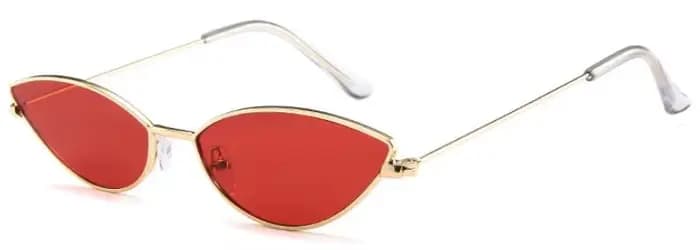 Lunettes de soleil triangle miroir argenté pour femmes, métal, étroit, vintage, petit, oeil de chat,