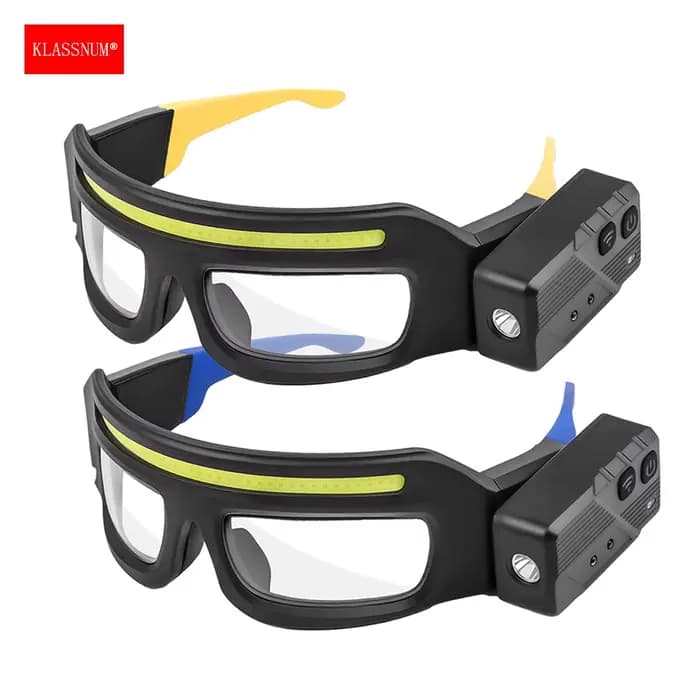 KLASSNUM hommes phare lunettes transparentes lunettes capteur d'onde contrôle lumière LED lunettes d