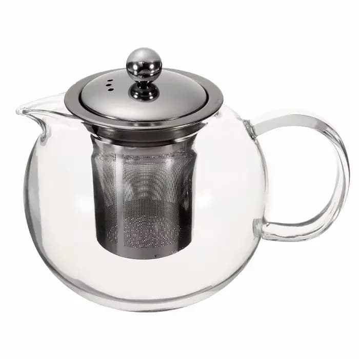 Théière en verre résistant à la chaleur, théière en borosilicate transparent, infuseur en acier inox