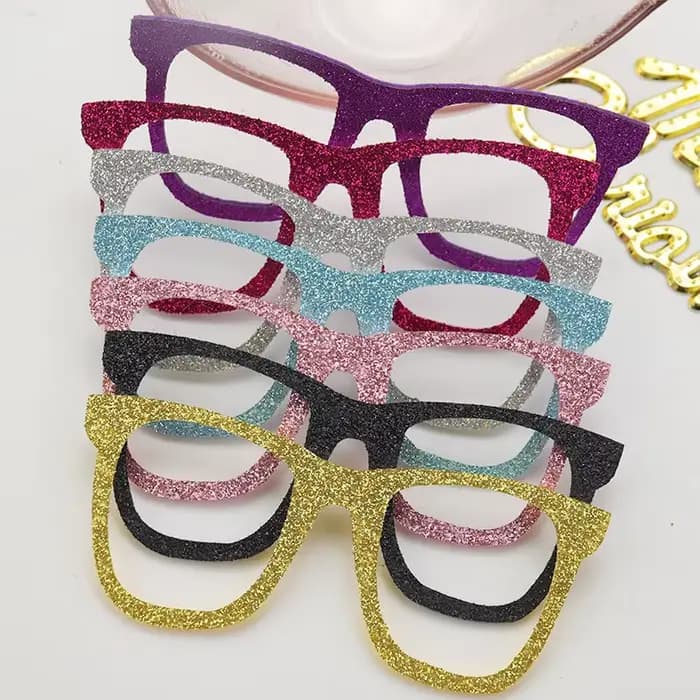 Cadre de lunettes à paillettes brillantes, 20 pièces, appliqué pour bricolage, lunettes de fête de n