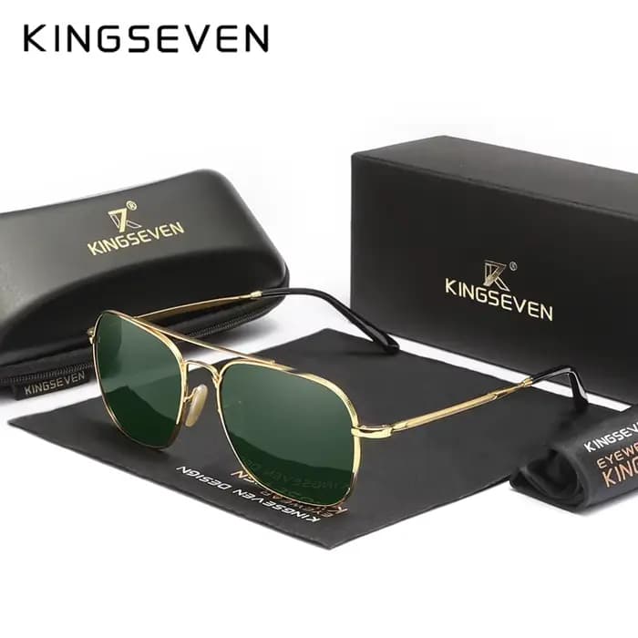 KINGSEVEN nouvelles lunettes de soleil polarisées classiques pour hommes femmes mode carré alliage F