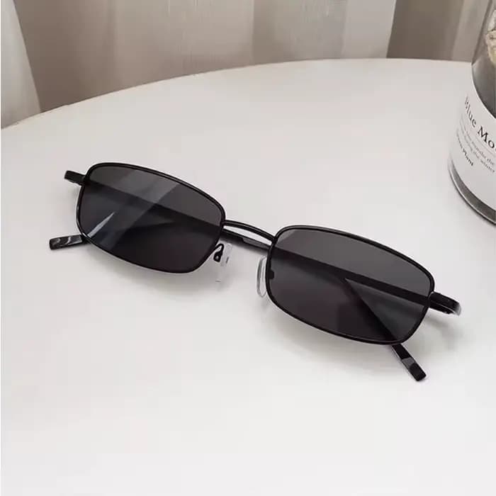 Lunettes de soleil rectangulaires tendance pour hommes et femmes, style vintage, monture métallique,