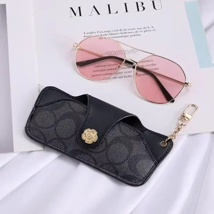 NOUVEAU Étui à lunettes portable avec porte-clés - Sac de rangement protecteur pour lunettes de myop