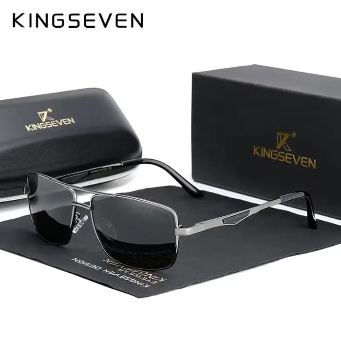 KINGSEVEN-Lunettes de soleil polarisées pour hommes et femmes, lunettes de conduite, matériau en aci