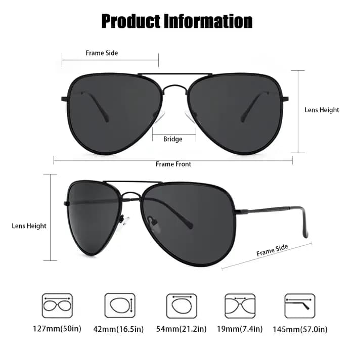 MAXJULI Lunettes de soleil polarisées pour grandes têtes hommes femmes 8123
