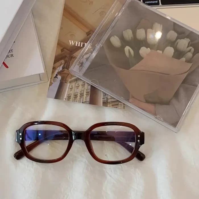 Lunettes carrées ovales rétro Y2K pour femmes, lunettes en verre à monture rouge et verte, lunettes 