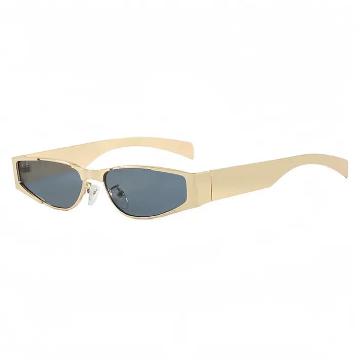 Lunettes de soleil métalliques carrées tendance pour hommes et femmes, style hip-hop, photographie d